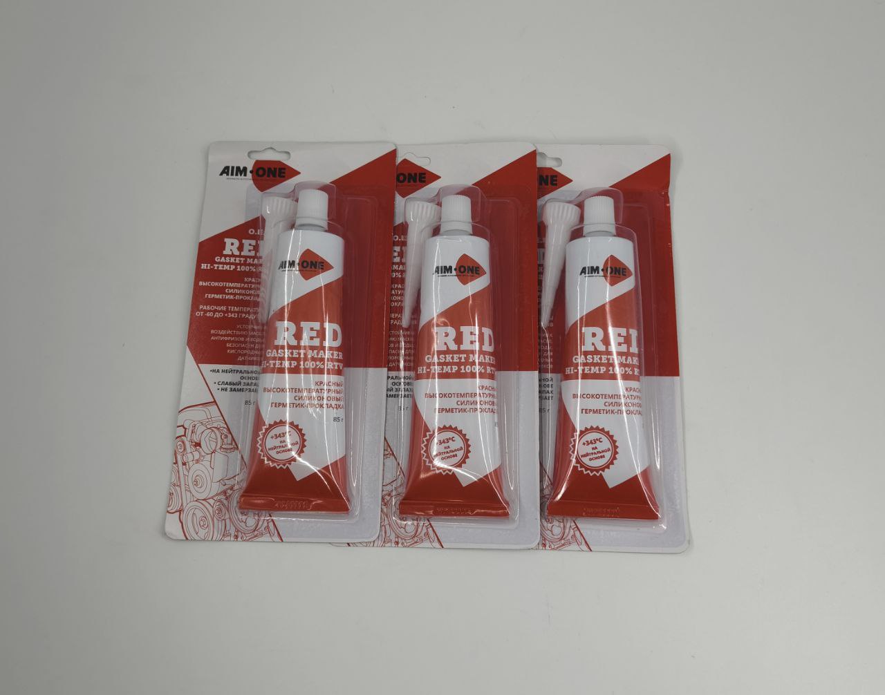Герметик для прокладок 85гр. Красный AIM-ONE