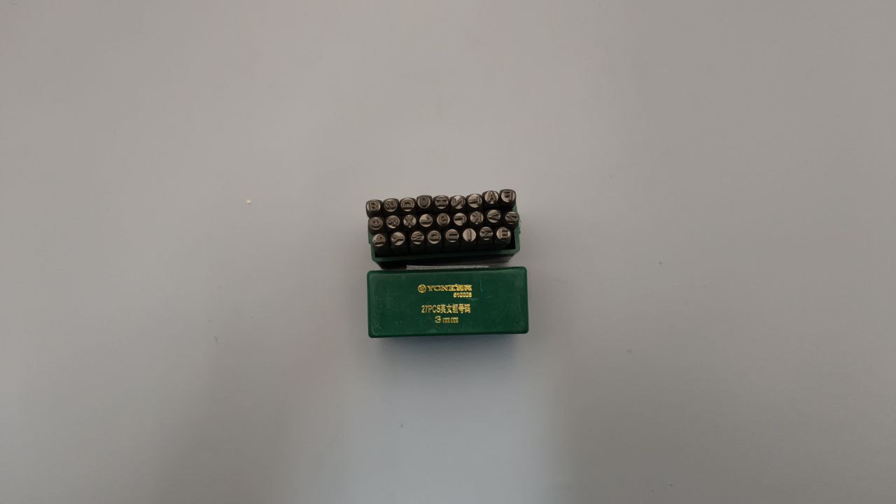 Клейма буквенные латиница 3мм YONK